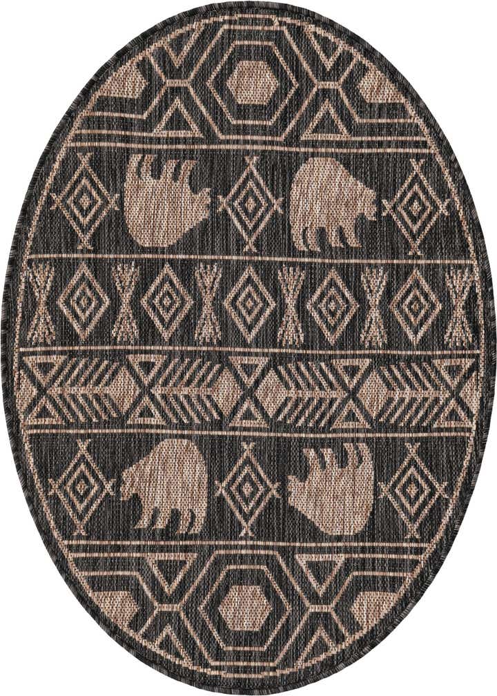3' x 3' Easy-Clean Southwestern Indoor / Outdoor Round Rug