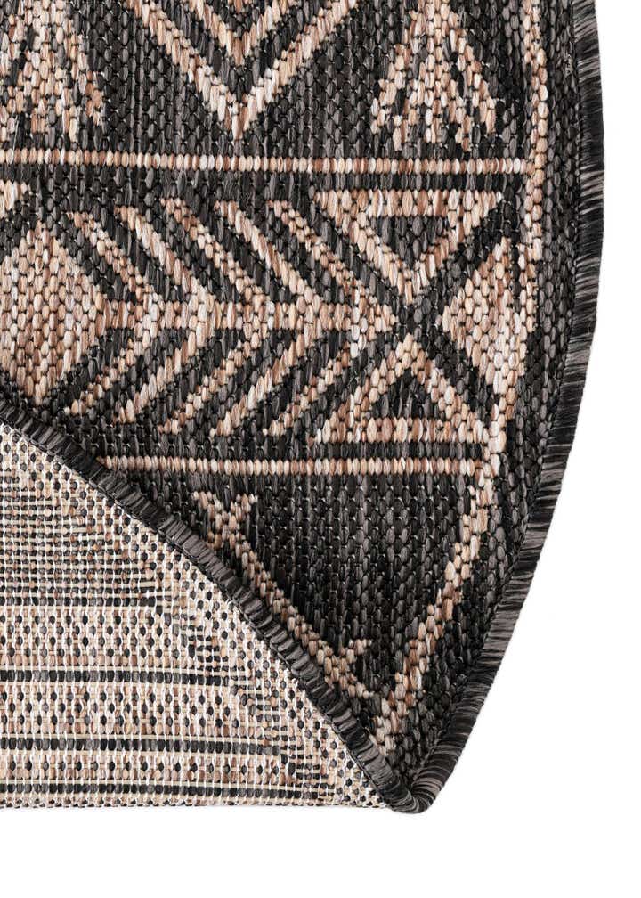 5' 3 x 5' 3 Easy-Clean Southwestern Indoor / Outdoor Round Rug