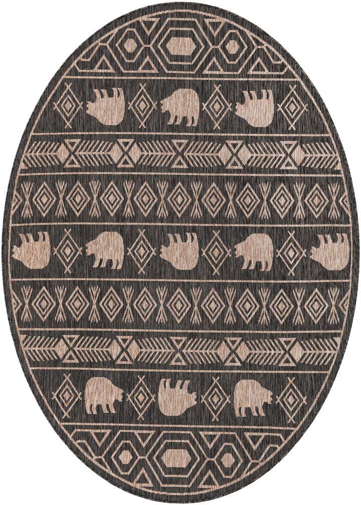 7' 10 x 7' 10 Easy-Clean Southwestern Indoor / Outdoor Round Rug