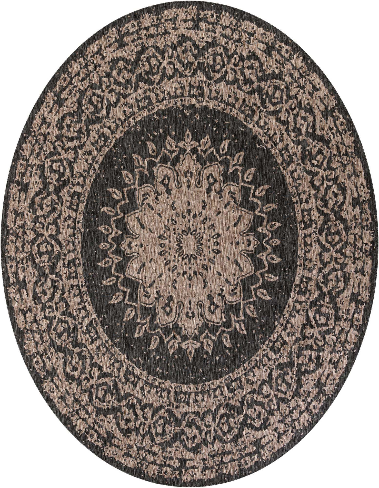 10' x 10' Easy-Clean Traditional Indoor / Outdoor Round Rug