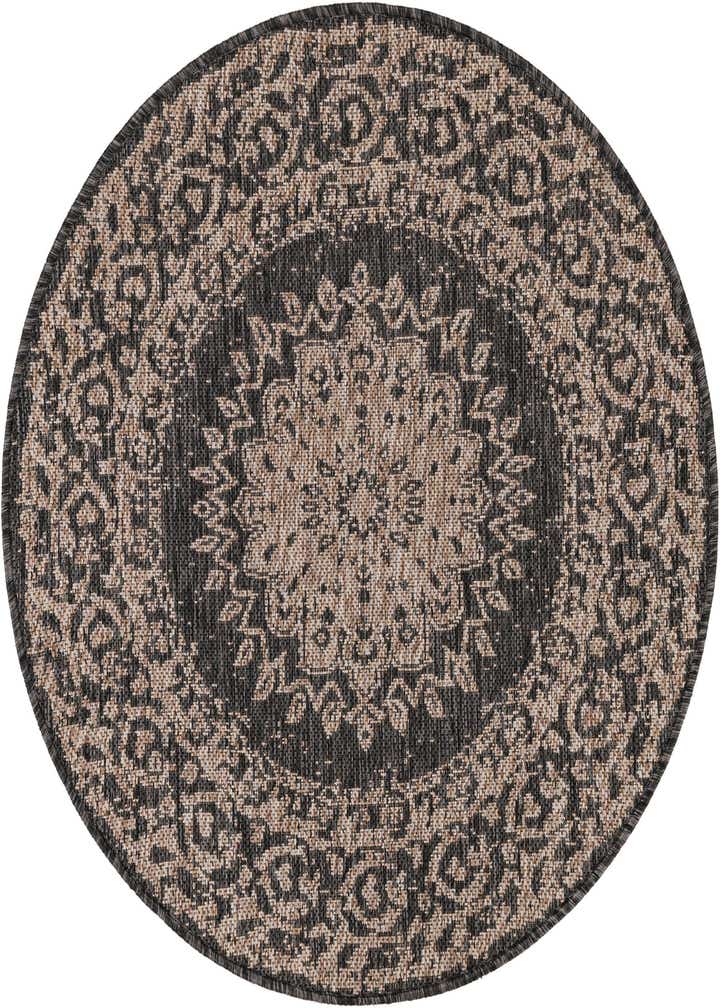 3' x 3' Easy-Clean Traditional Indoor / Outdoor Round Rug