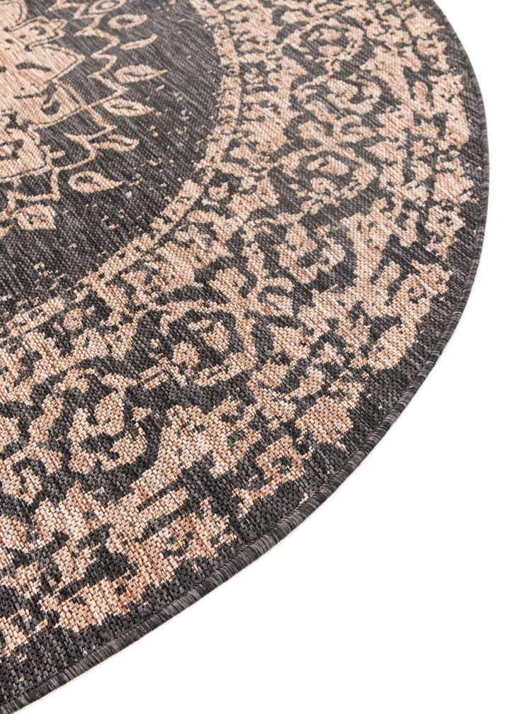 3' x 3' Easy-Clean Traditional Indoor / Outdoor Round Rug