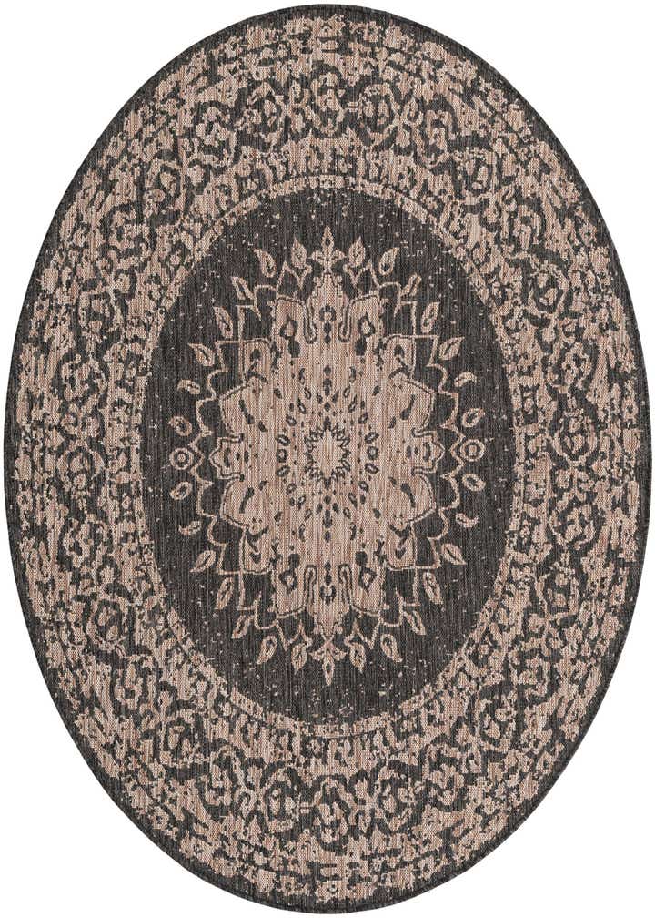 6' x 6' Easy-Clean Traditional Indoor / Outdoor Round Rug