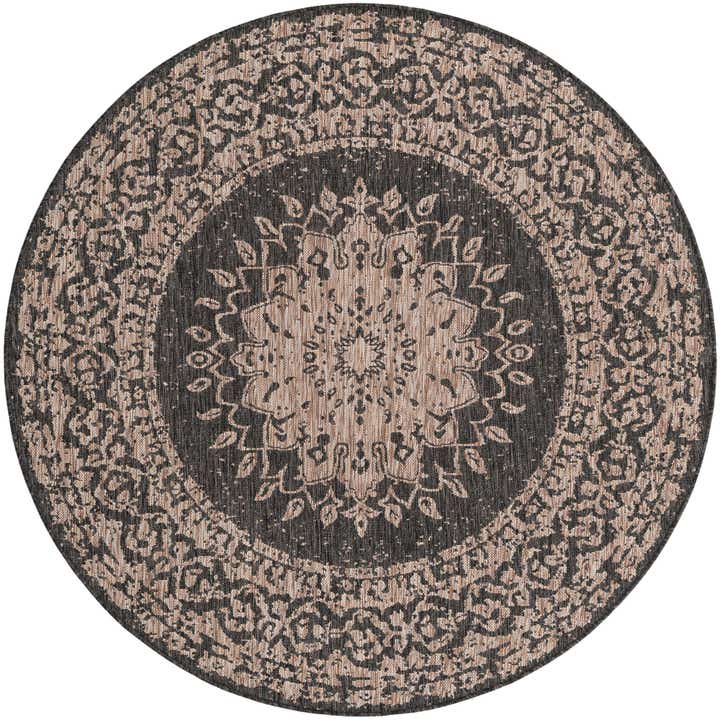 6' x 6' Easy-Clean Traditional Indoor / Outdoor Round Rug