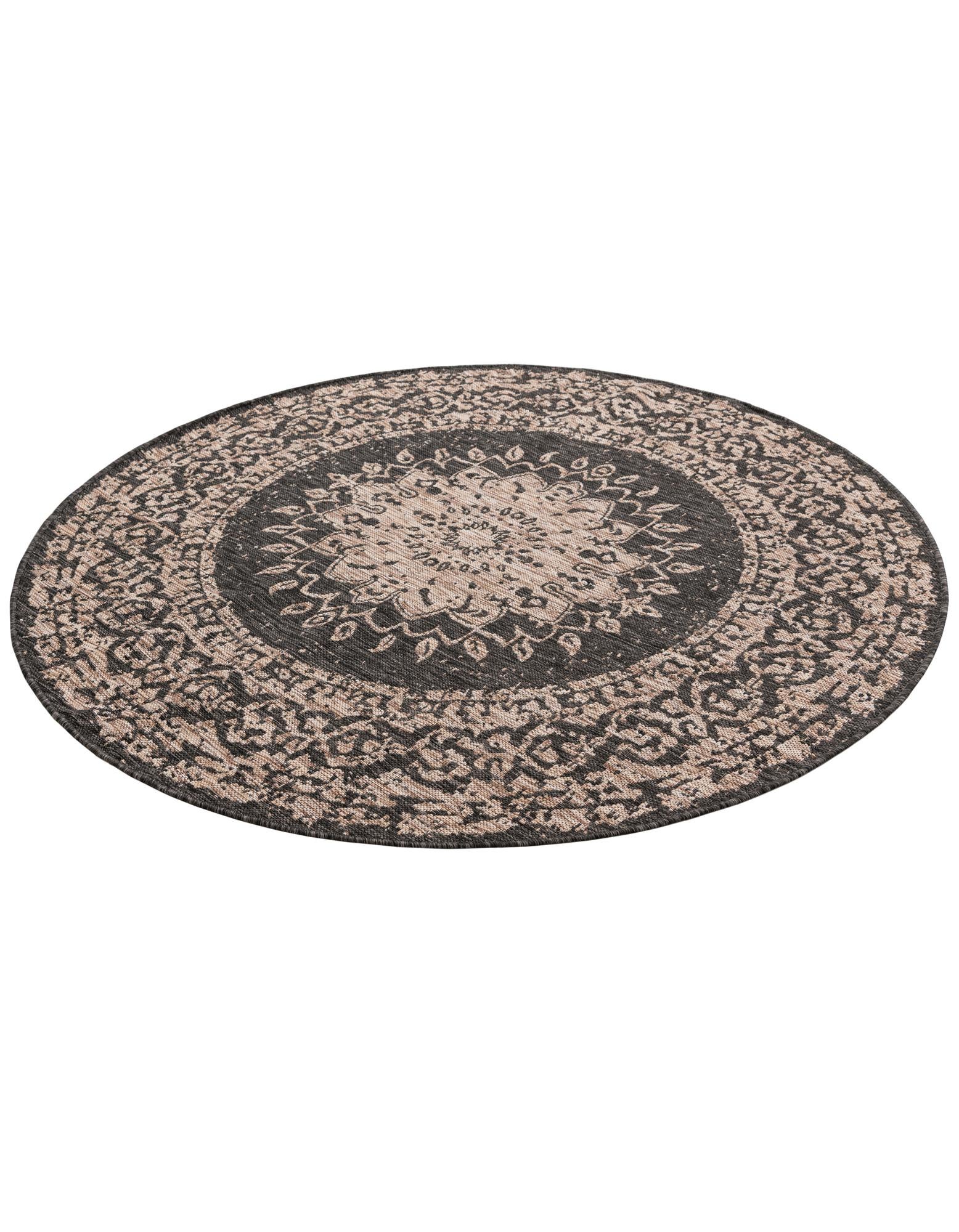 6' x 6' Easy-Clean Traditional Indoor / Outdoor Round Rug