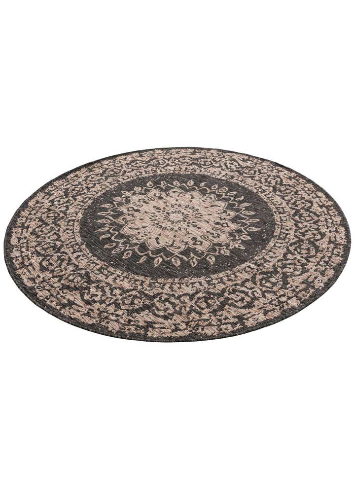 6' x 6' Easy-Clean Traditional Indoor / Outdoor Round Rug