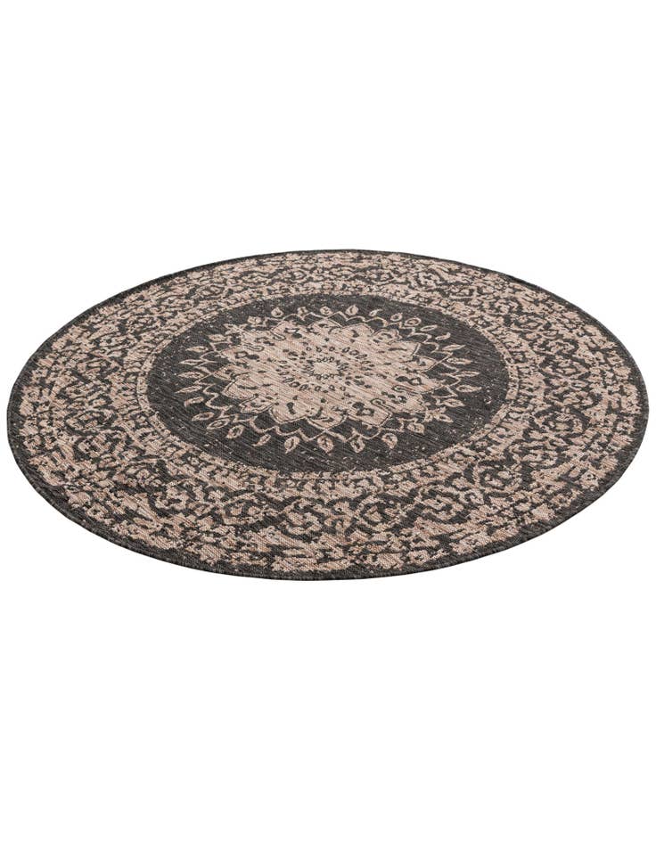 Detail image of 6' x 6'  Washable Traditional Indoor / Outdoor Round Rug