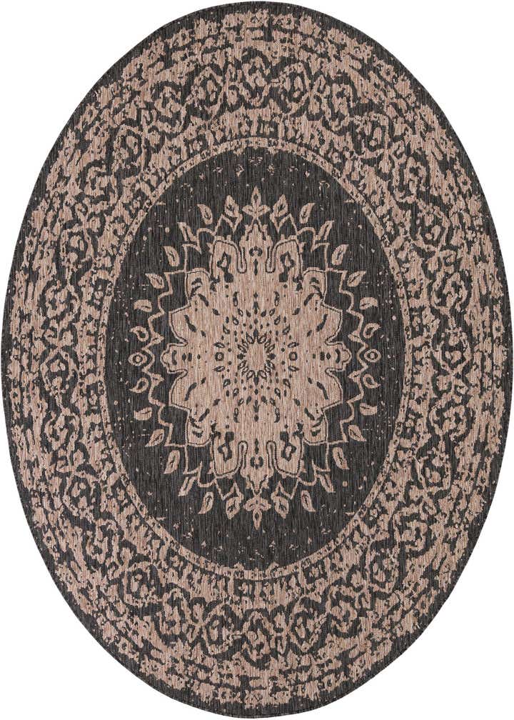 7' 10 x 7' 10 Easy-Clean Traditional Indoor / Outdoor Round Rug