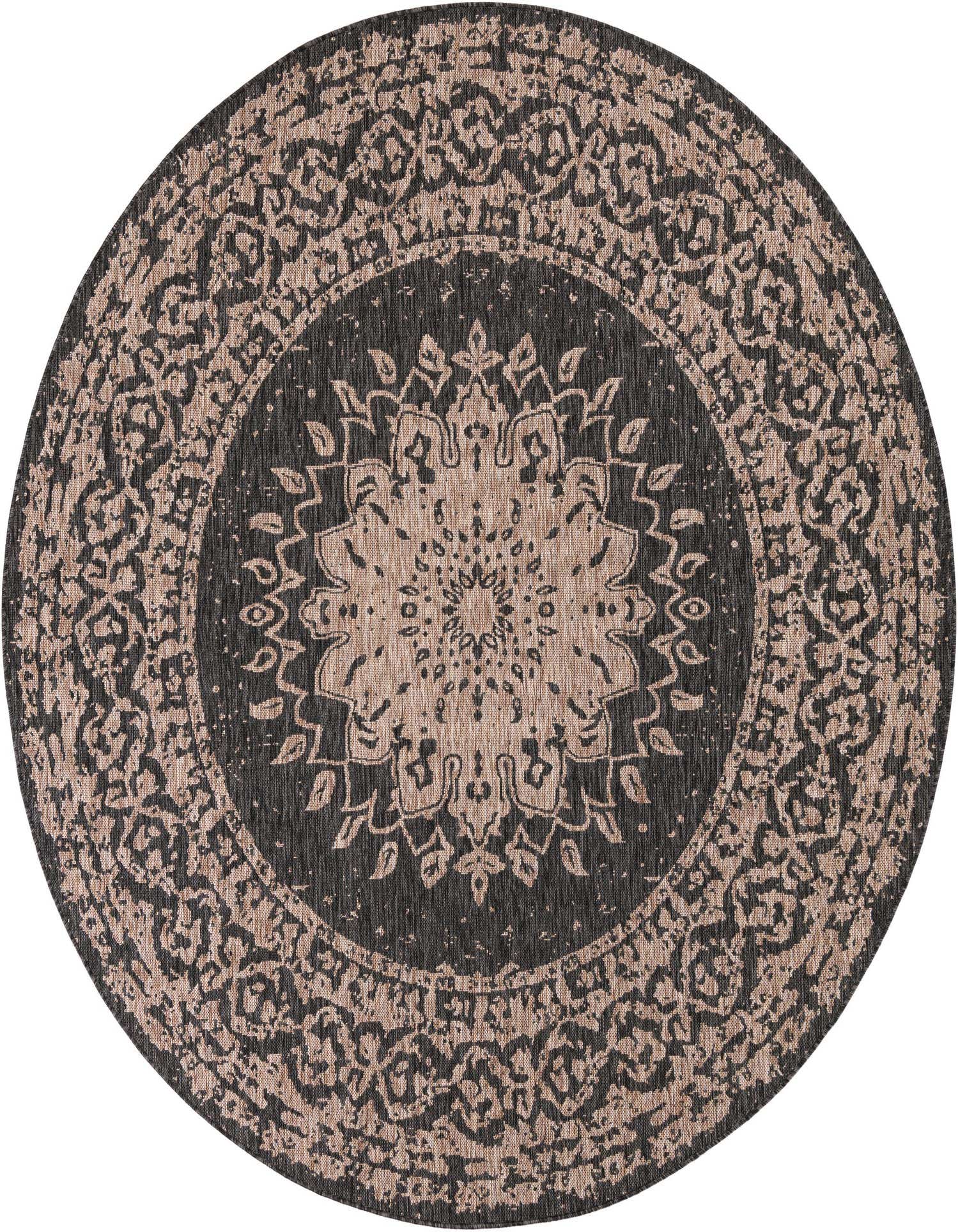 7' 10 x 7' 10 Easy-Clean Traditional Indoor / Outdoor Round Rug