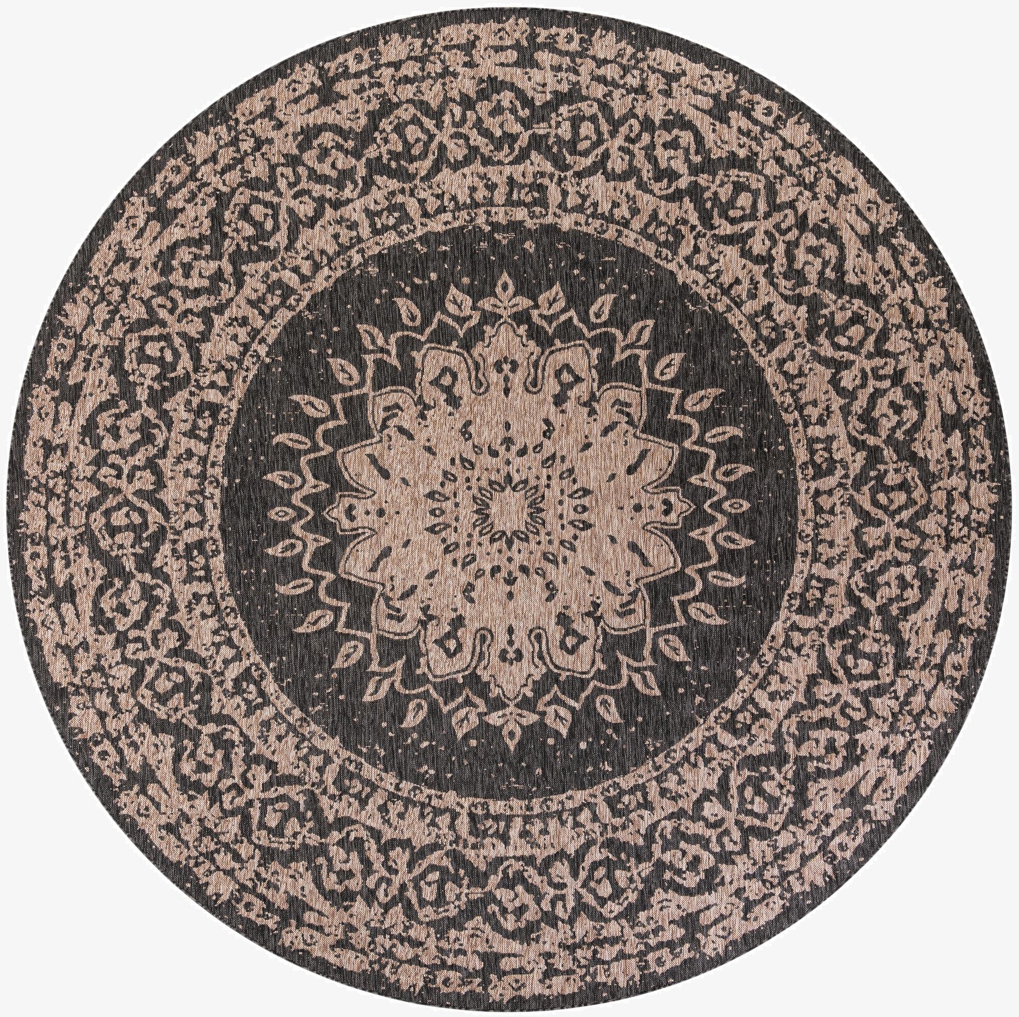 10' x 10'  Washable Traditional Indoor / Outdoor Round Rug
