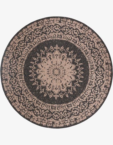 13' x 13' Easy-Clean Traditional Indoor / Outdoor Round Rug