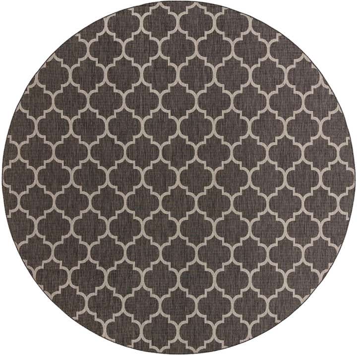 13' x 13' Easy-Clean Trellis Indoor / Outdoor Round Rug
