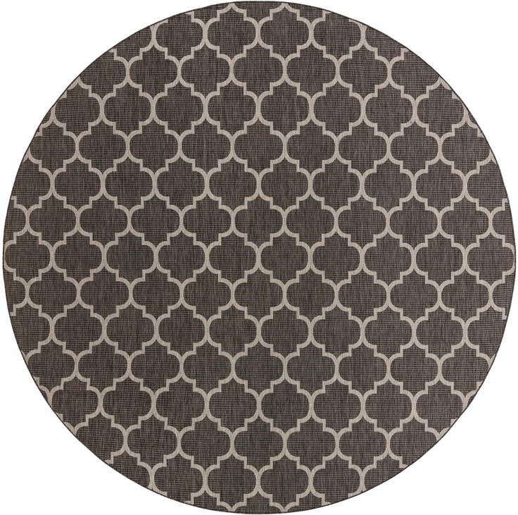 Detail image of 13' x 13' Easy-Clean Trellis Indoor / Outdoor Round Rug
