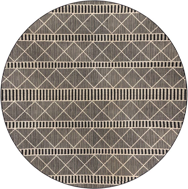 Detail image of 10' x 10' Easy-Clean Trellis Indoor / Outdoor Round Rug