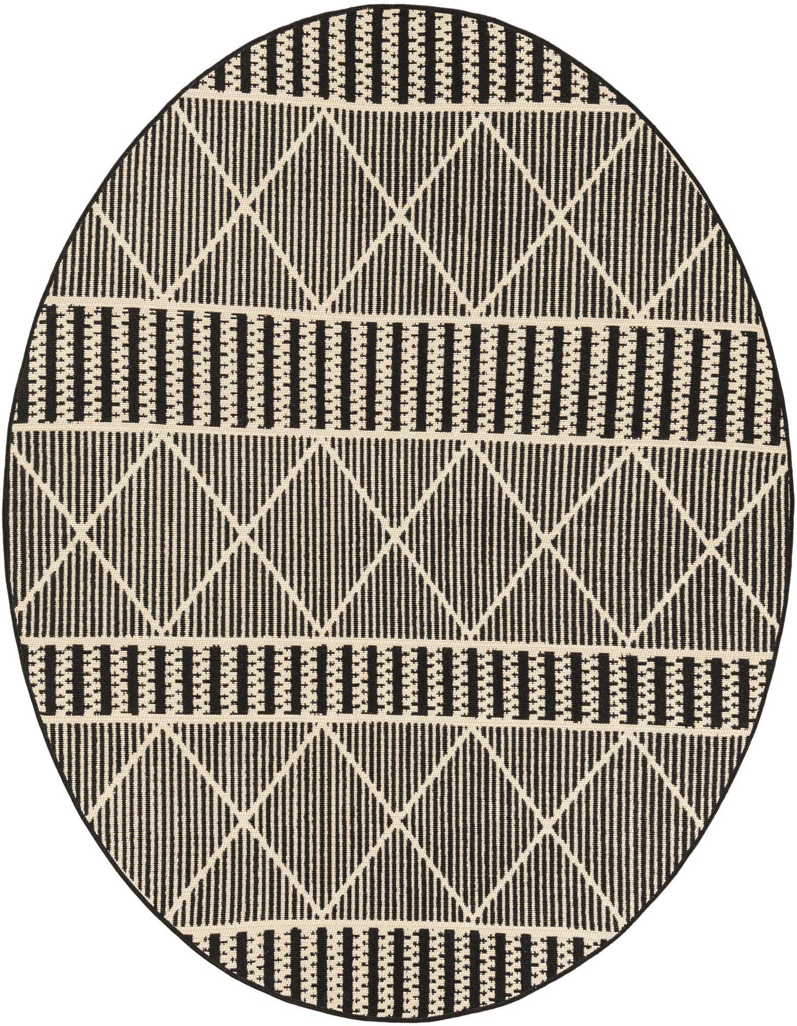 5' 3 x 5' 3 Easy-Clean Trellis Indoor / Outdoor Round Rug