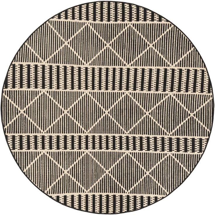Detail image of 5' 3 x 5' 3 Easy-Clean Trellis Indoor / Outdoor Round Rug