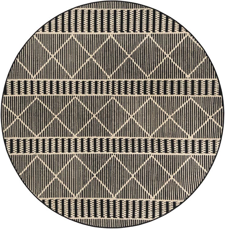 Detail image of 6' x 6' Easy-Clean Trellis Indoor / Outdoor Round Rug