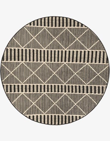 5' 3 x 5' 3 Easy-Clean Trellis Indoor / Outdoor Round Rug