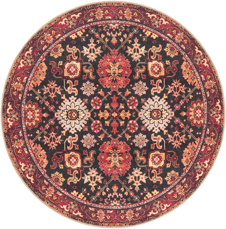 Detail image of 5' 1 x 5' 1 Washable Timeless Round Rug