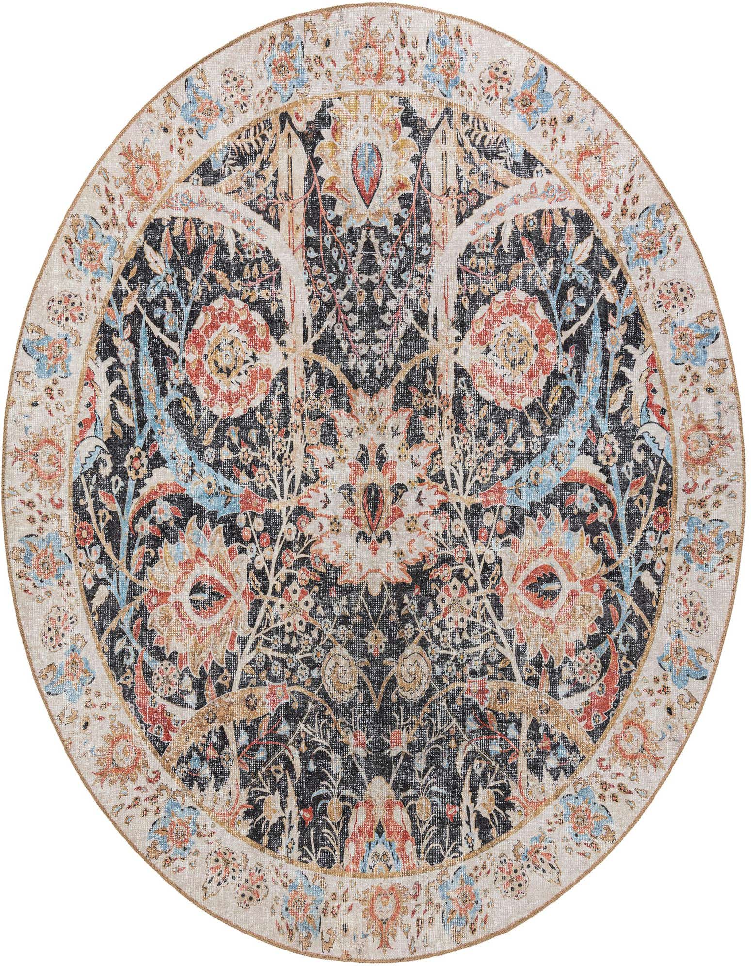 7' 10 x 7' 10 Washable Timeless Round Rug