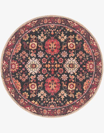 Black Timeless Round Rug