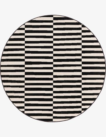 Black Tribeca Round Rug