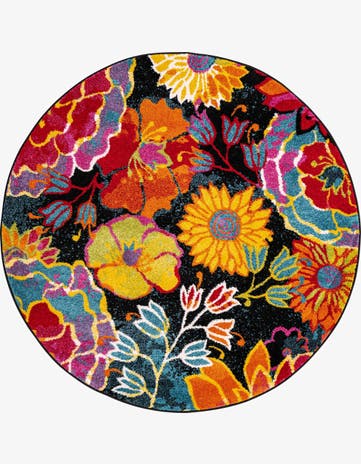 Black Tuscany Round Rug