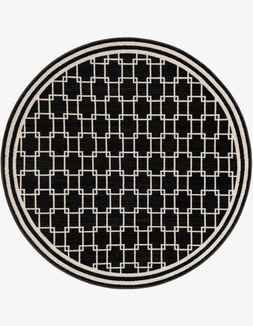Jill Zarin Black Metropolitan Uptown Round Rug