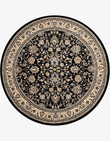 Black Yasmin Round Rug