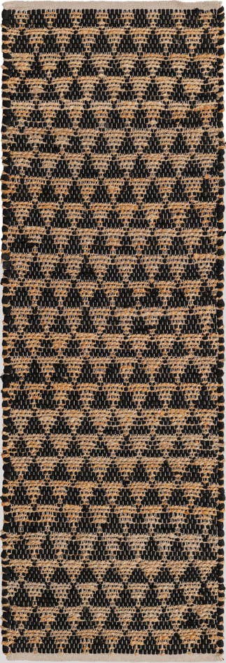Detail image of 2' 2 x 6' 1 Hand Woven Chindi Jute Runner Rug