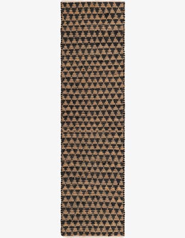 Black Hand Woven Chindi Jute Runner Rug