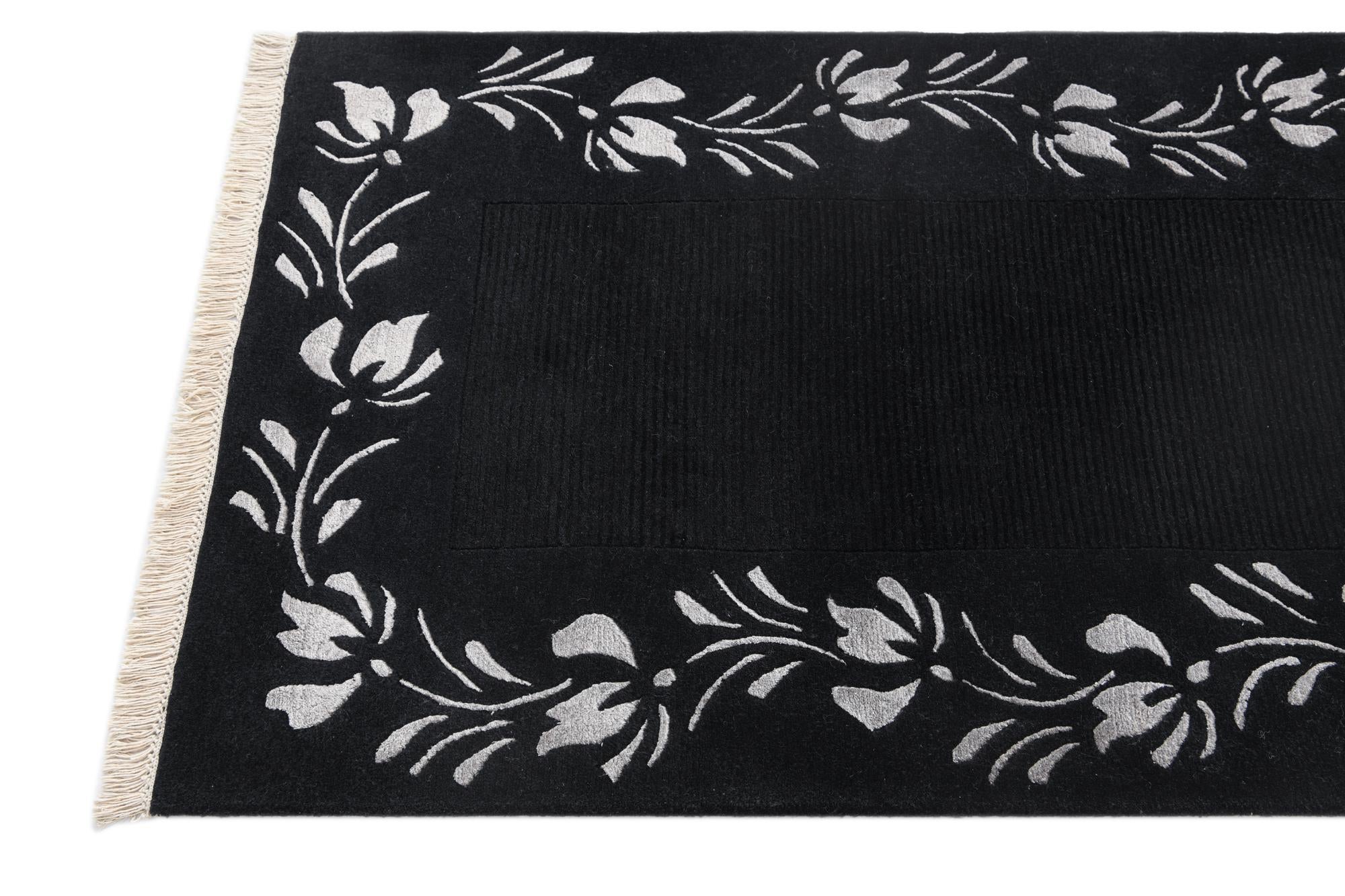2' 11 x 9' 9 Hand Knotted Darya Wool Runner Rug