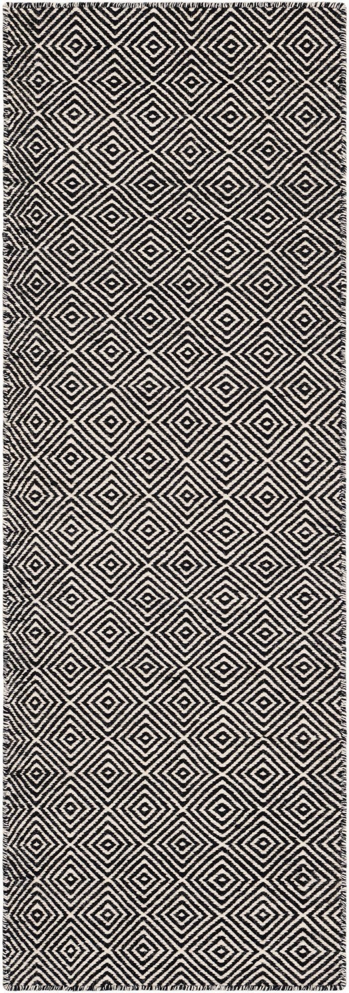 2' x 6' 1  Hand Woven Geo Trellis Flatweave Runner Rug