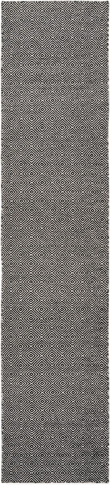 2' 7 x 12'  Hand Woven Geo Trellis Flatweave Runner Rug