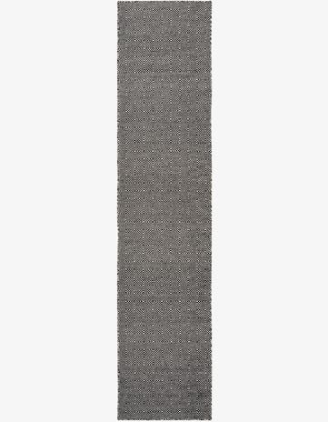 Black Hand Woven Geo Trellis Flatweave Runner Rug