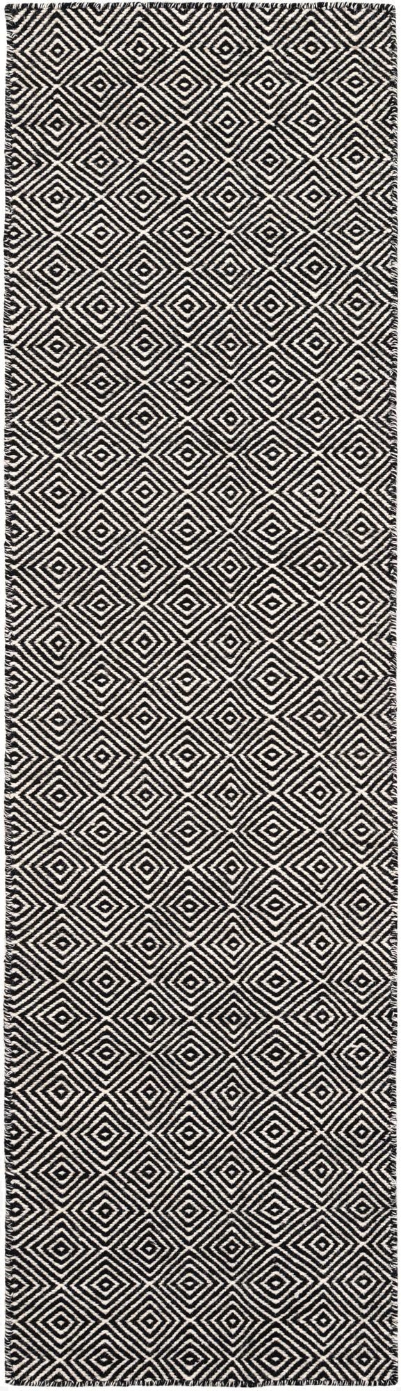 Primary image 2' x 8'  Hand Woven Geo Trellis Flatweave Runner Rug