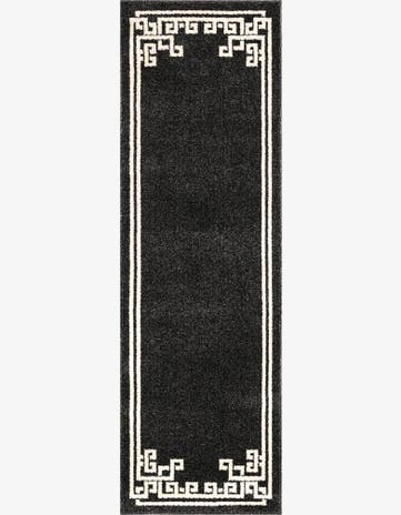 Black Greek Key Runner Rug