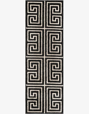 Black Greek Key Runner Rug