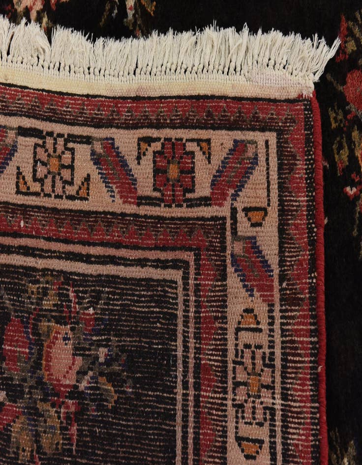 Detail image of 4' x 10' 5  Hand Knotted Hamedan Persian Wool Runner Rug