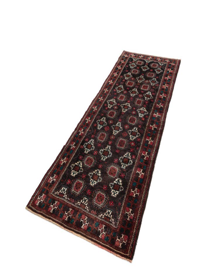 Detail image of 3' 10 x 9' 3 Hamedan Wool Runner Rug
