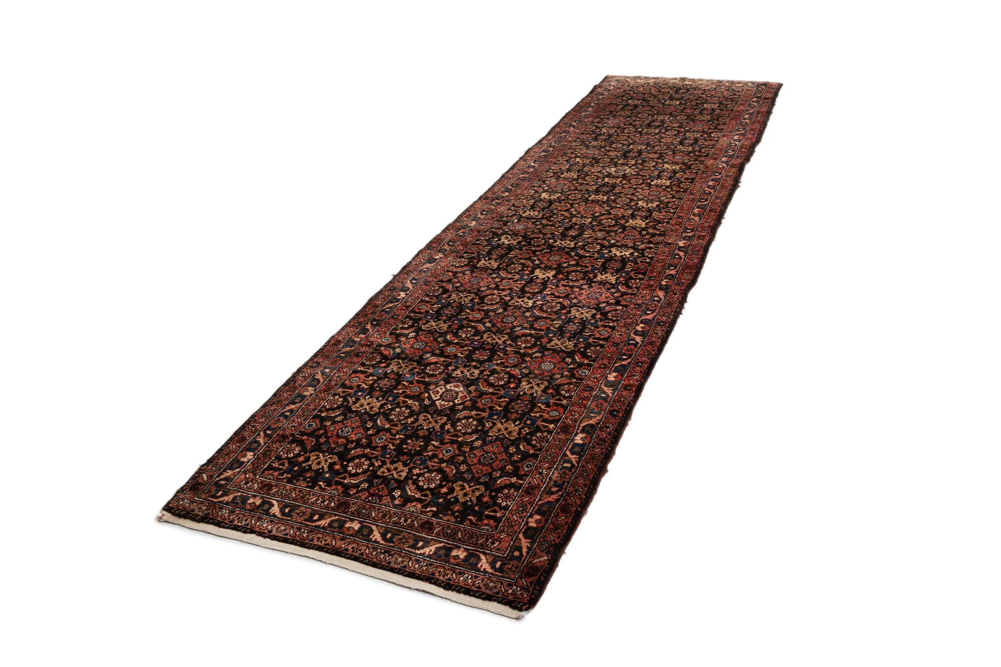 3' 5 x 13' 7 Hamedan Wool Runner Rug