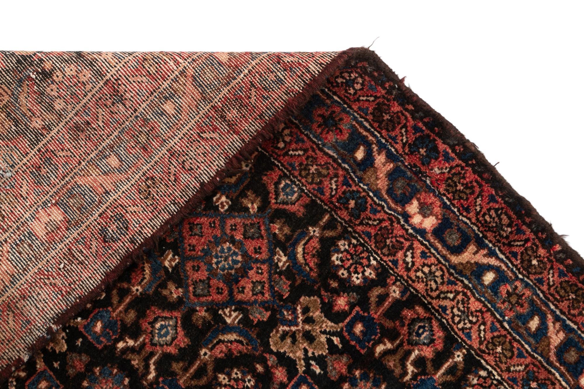 3' 5 x 13' 7 Hamedan Wool Runner Rug