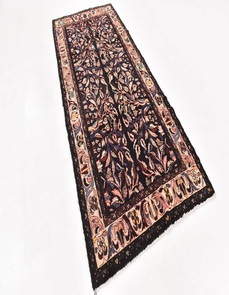 Detail image of 4' 5 x 9' 5  Hand Knotted Hamedan Persian Wool Runner Rug