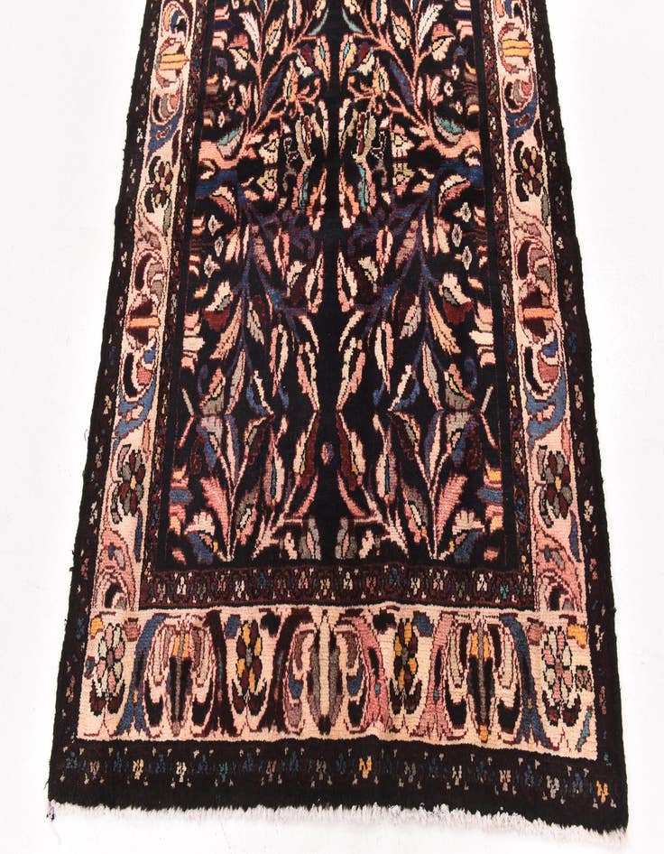 Detail image of 4' 5 x 9' 5  Hand Knotted Hamedan Persian Wool Runner Rug