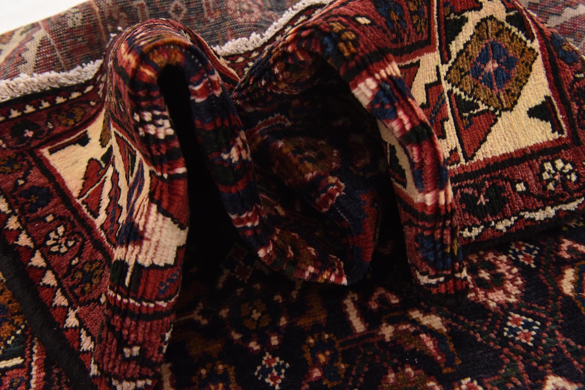 3' 7 x 10' 2 Hand Knotted Hossainabad Persian Wool Runner Rug