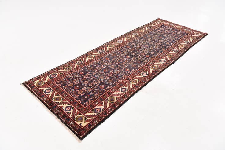 Detail image of 3' 7 x 10' 2 Hand Knotted Hossainabad Persian Wool Runner Rug