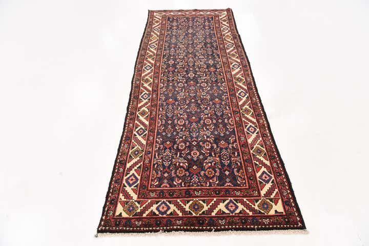 3' 7 x 10' 2 Hand Knotted Hossainabad Persian Wool Runner Rug