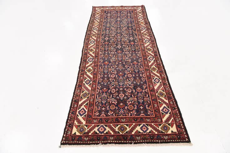 Detail image of 3' 7 x 10' 2 Hand Knotted Hossainabad Persian Wool Runner Rug