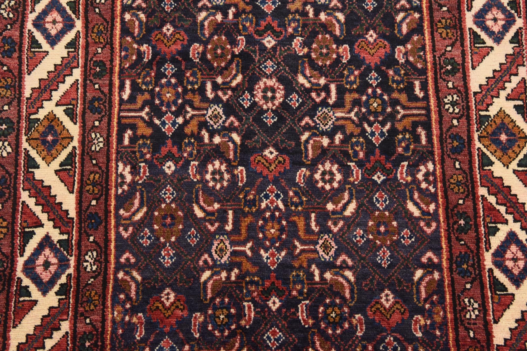3' 7 x 10' 2 Hand Knotted Hossainabad Persian Wool Runner Rug