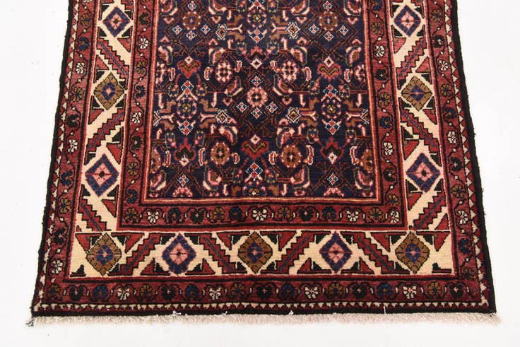 Detail image of 3' 7 x 10' 2 Hand Knotted Hossainabad Persian Wool Runner Rug